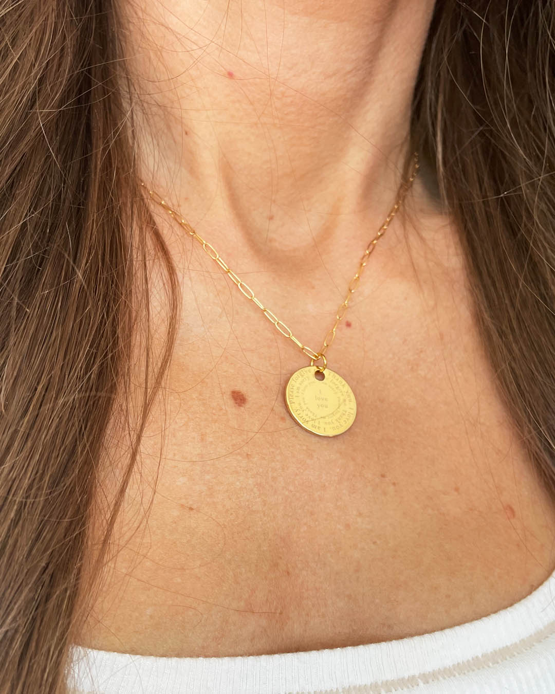 Ho'oponopono Prayer Necklace (Gold)