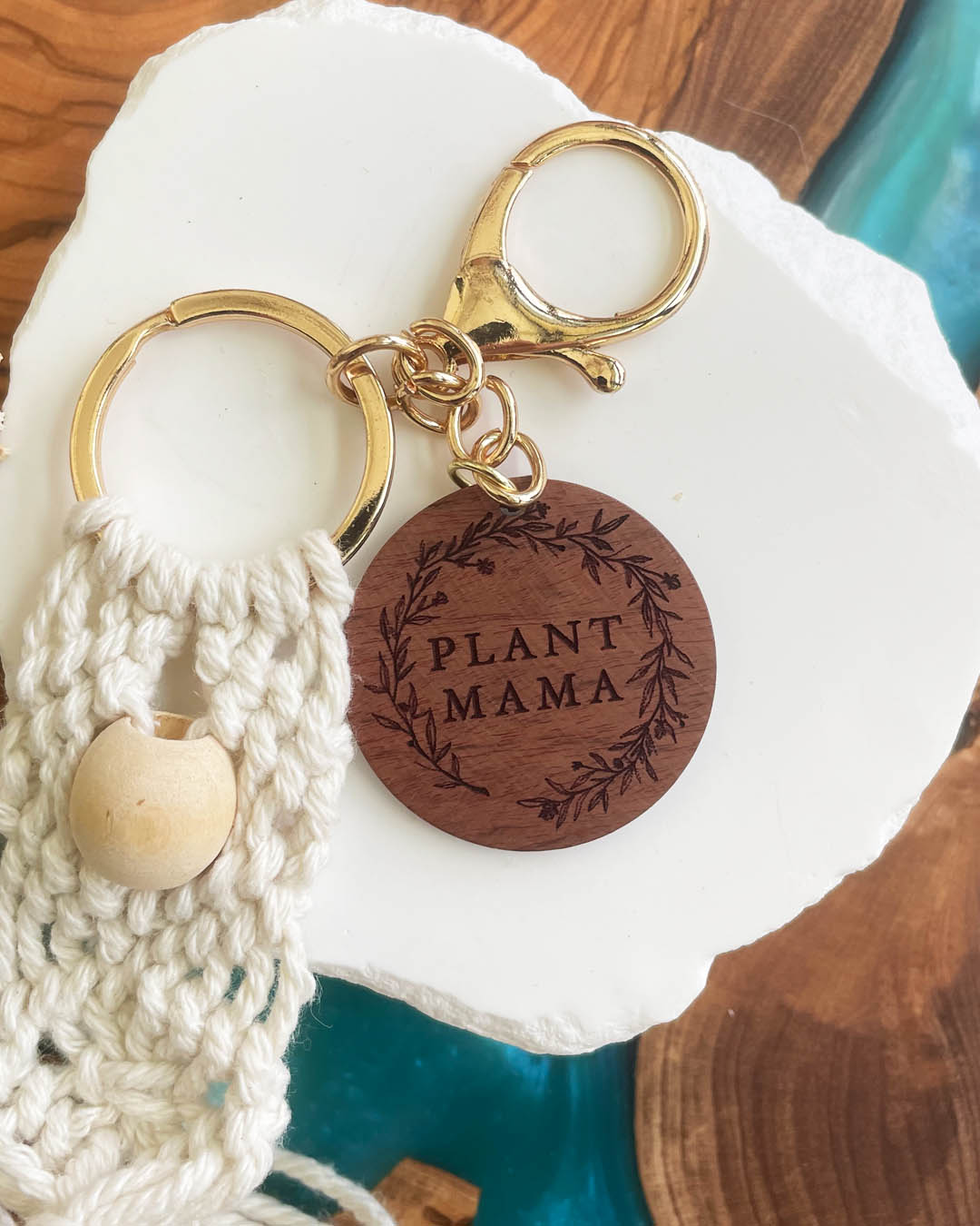 Plant Mama Tassel Keychain