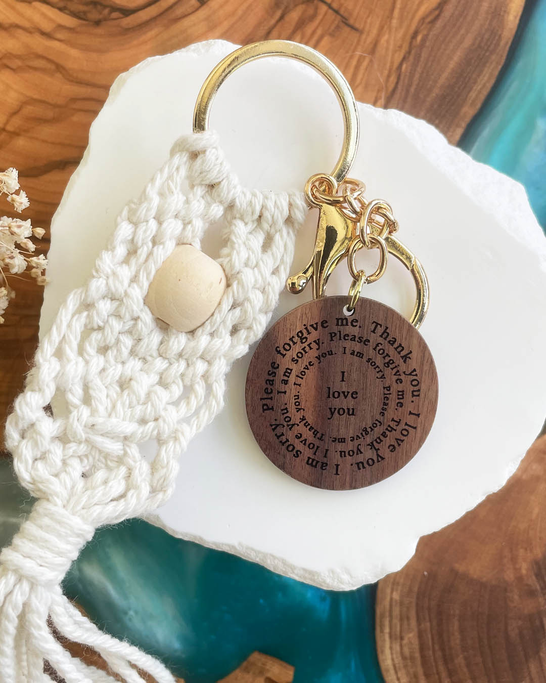 Ho'oponopono Prayer Tassel Keychain