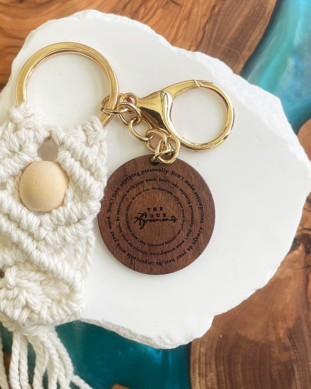 The Four Agreements Tassel Keychain