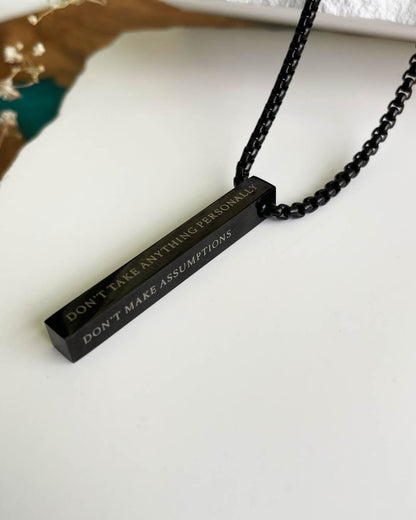 The Four Agreements Necklace | Black (Men)