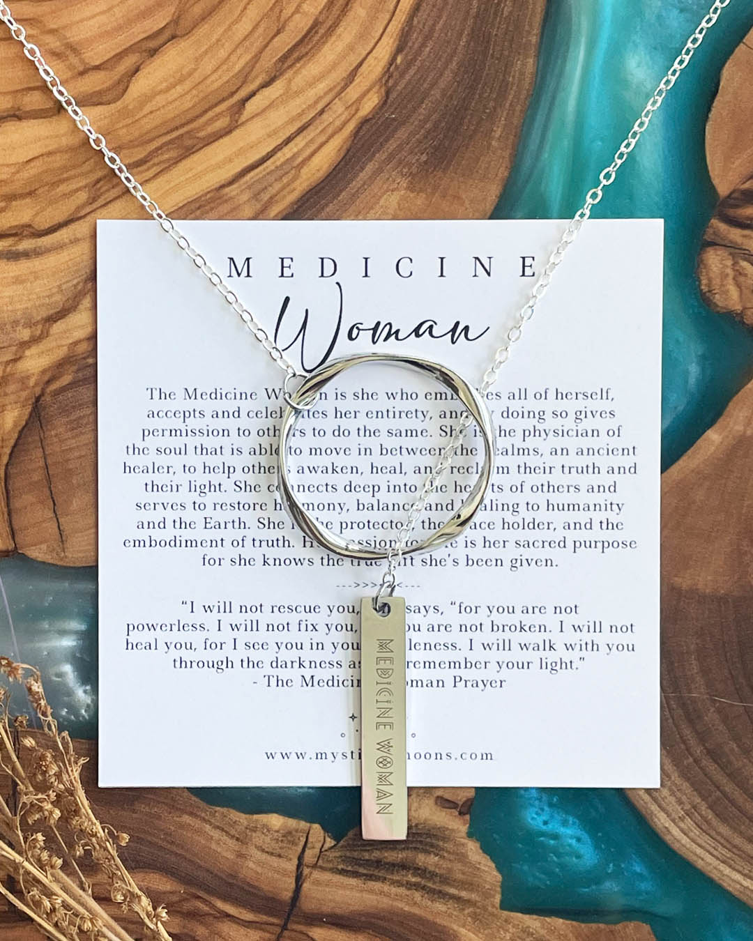 Medicine Woman - Ancient Healer Y Necklace Big Ring (Silver)