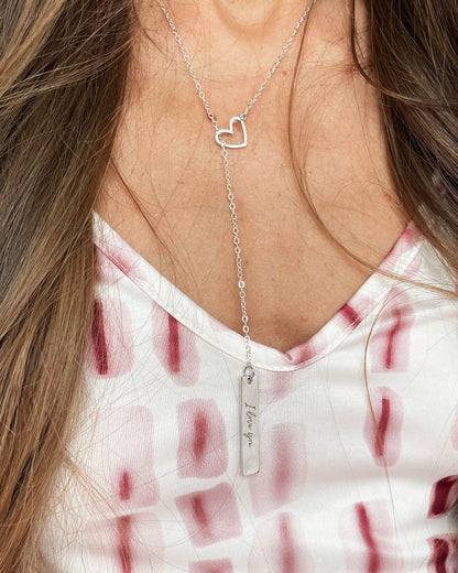 Divine Love Y Necklace (Silver)