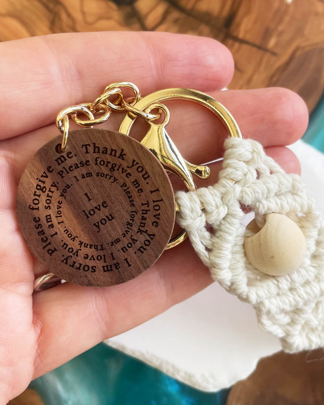 Ho'oponopono Prayer Tassel Keychain