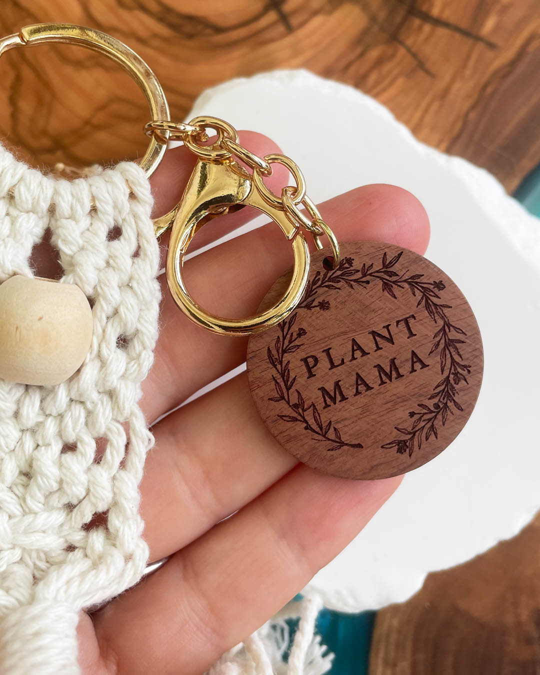 Plant Mama Tassel Keychain