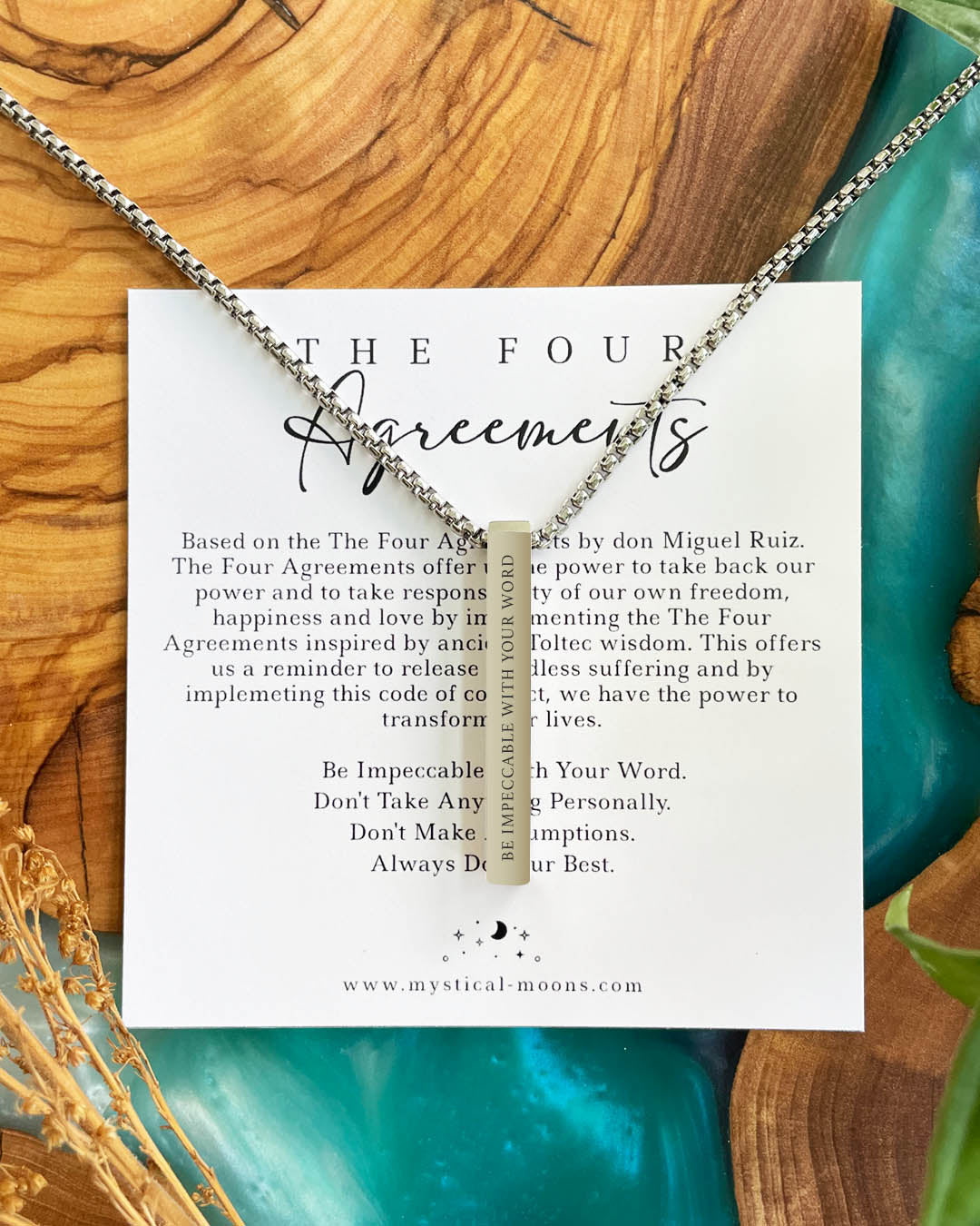The Four Agreements Necklace | Silver (Men)