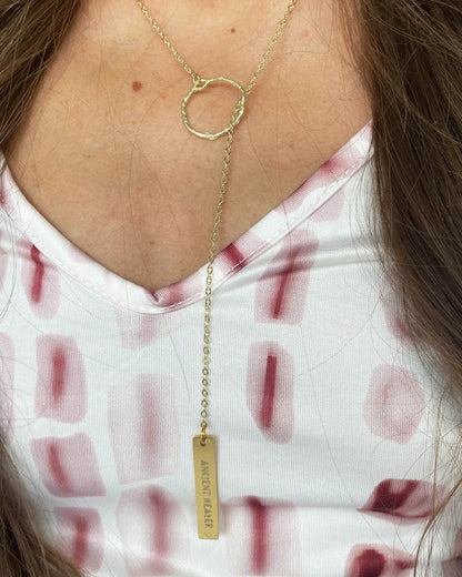 Medicine Woman - Ancient Healer Y Necklace Small Ring (Gold)