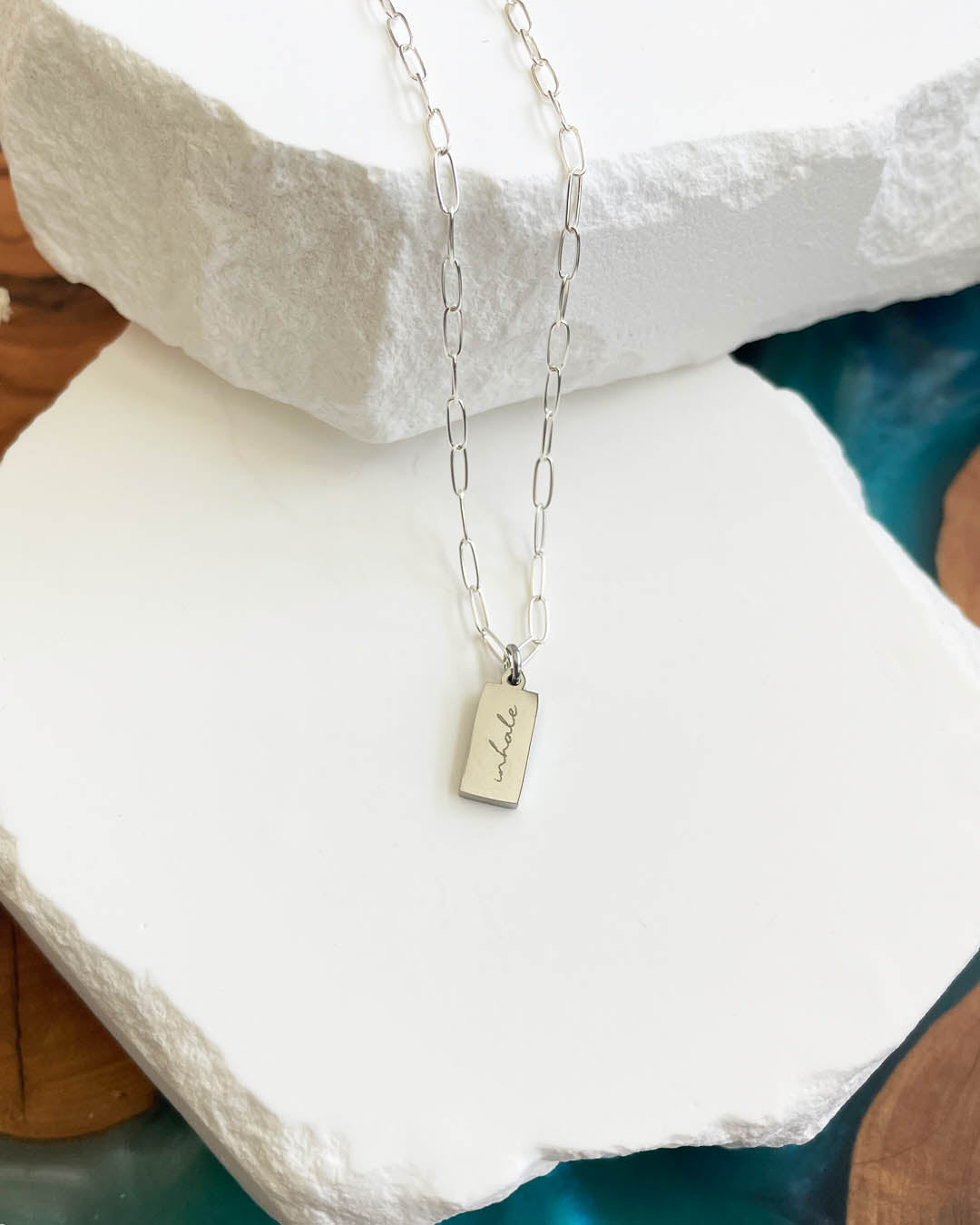 Inhale/Exhale Necklace (Silver)