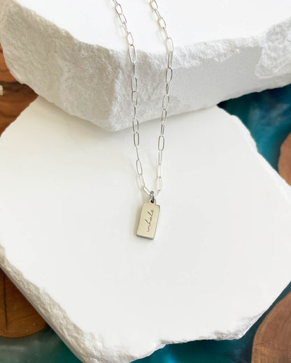 Inhale/Exhale Necklace (Silver)
