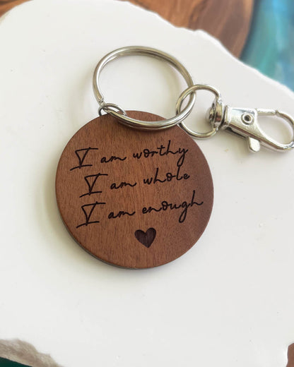 Affirmation Silver Keychain