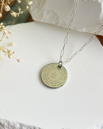 Ho'oponopono Prayer Necklace (Silver)