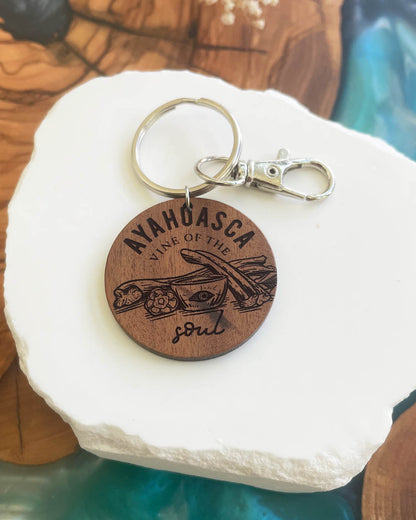Ayahuasca: Vine of the Soul Silver Keychain