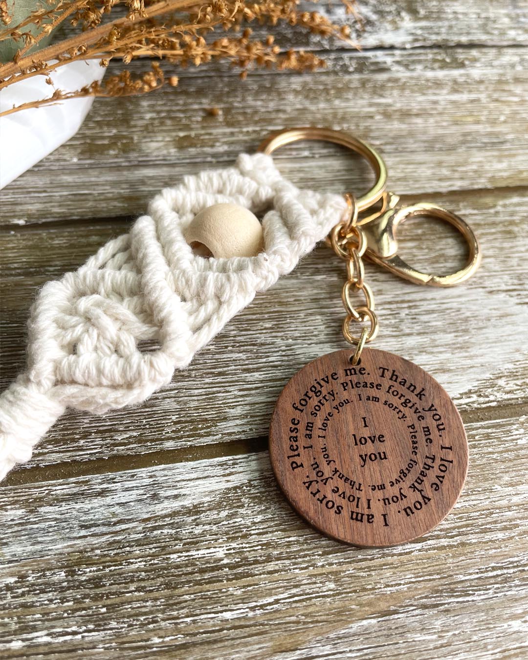 Ho'oponopono Prayer Keychain