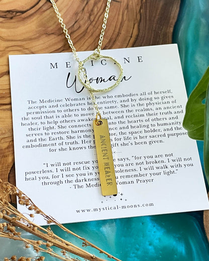 Medicine Woman - Ancient Healer Y Necklace Small Ring (Gold)