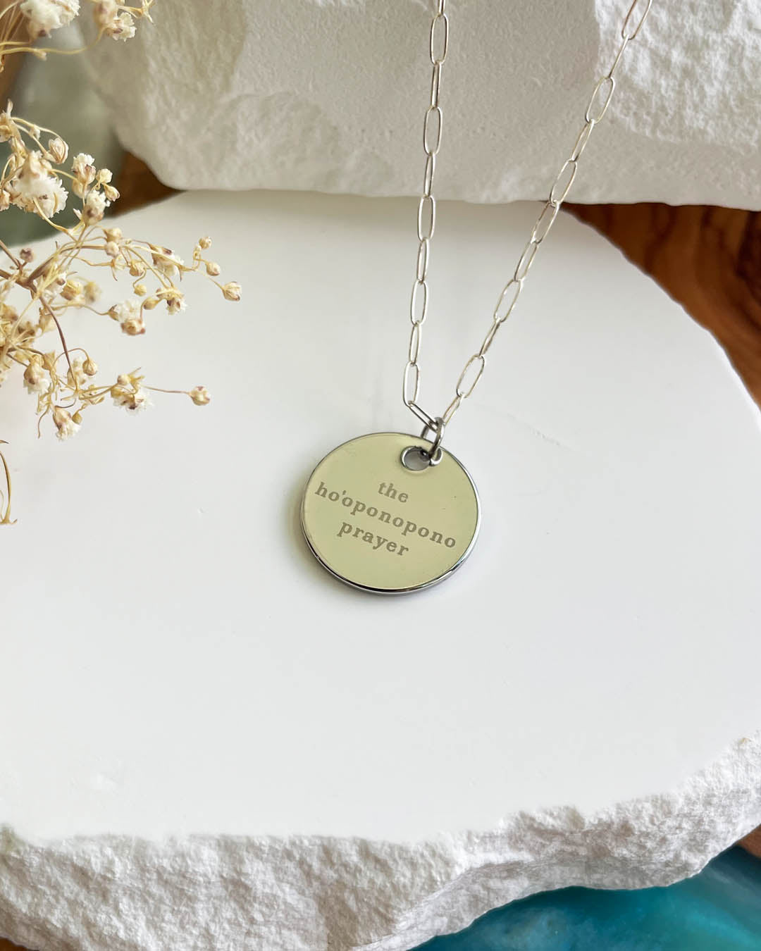 Ho'oponopono Prayer Necklace (Silver)