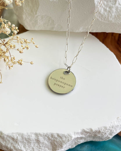 Ho'oponopono Prayer Necklace (Silver)