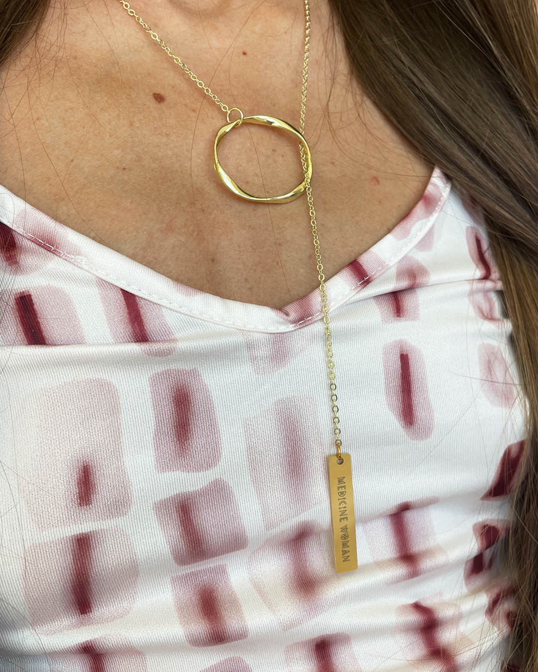 Medicine Woman - Ancient Healer Y Necklace Big Ring (Gold)