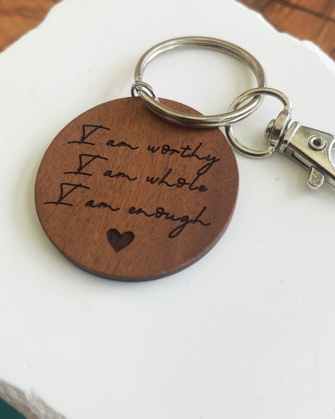 Affirmation Silver Keychain