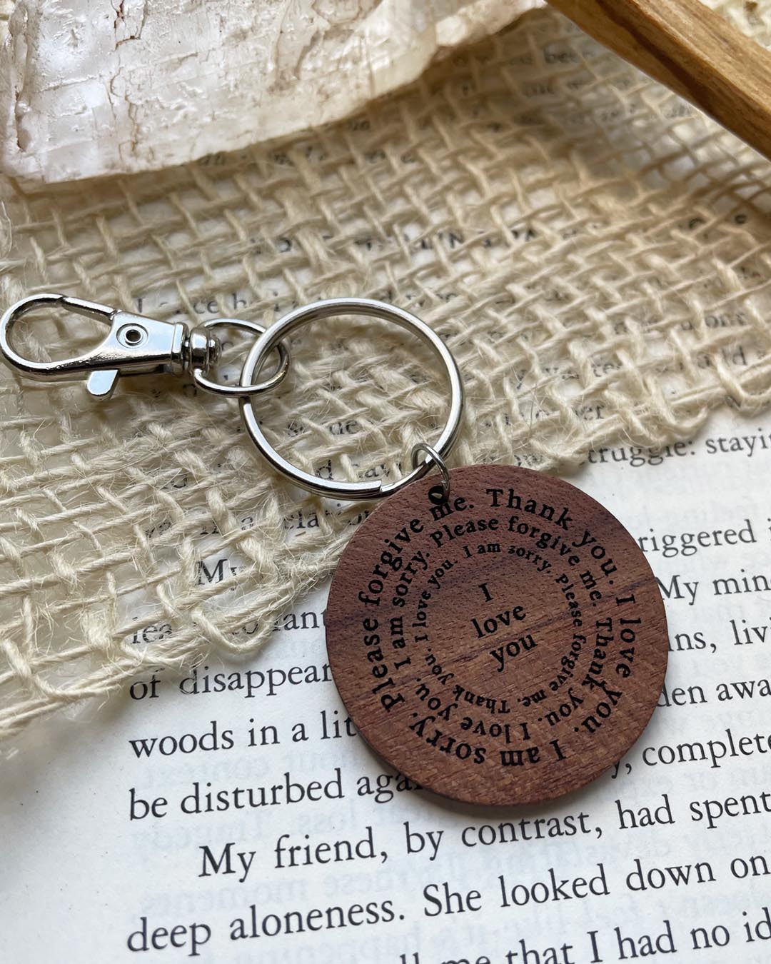 Ho'oponopono Prayer Keychain