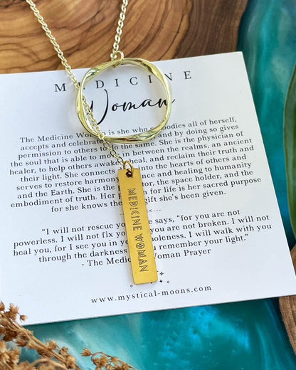 Medicine Woman - Ancient Healer Y Necklace Big Ring (Gold)