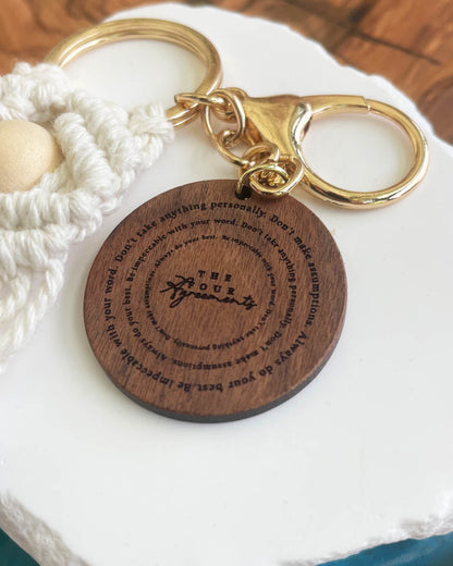 The Four Agreements Tassel Keychain