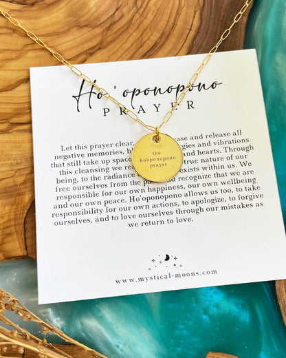 Ho'oponopono Prayer Necklace (Gold)