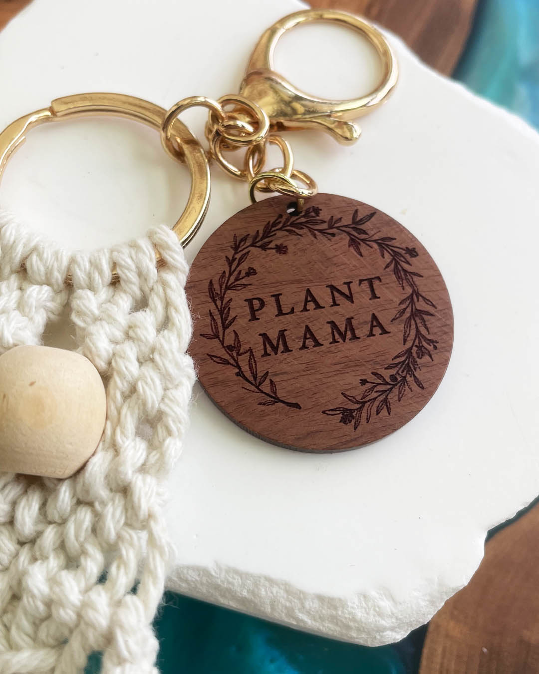 Plant Mama Tassel Keychain