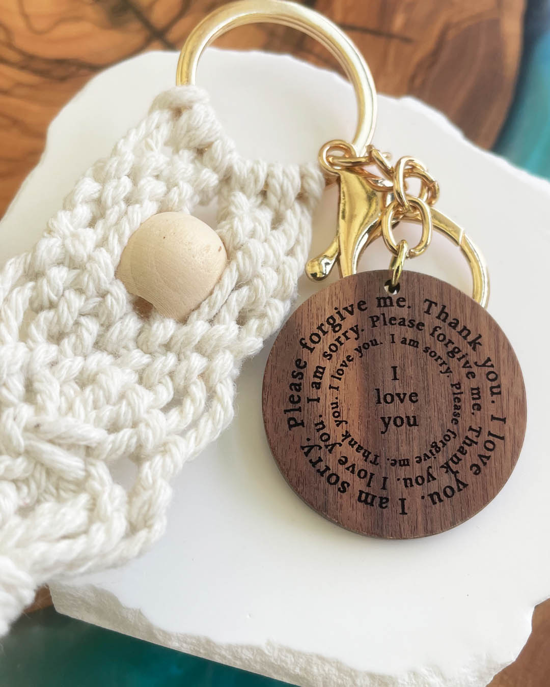 Ho'oponopono Prayer Tassel Keychain