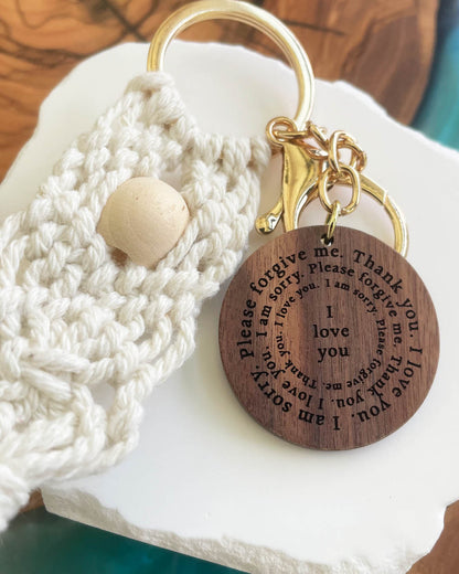 Ho'oponopono Prayer Tassel Keychain