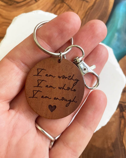 Affirmation Silver Keychain