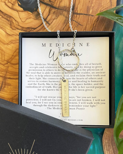 Medicine Woman - Ancient Healer Y Necklace Small Ring (Silver)