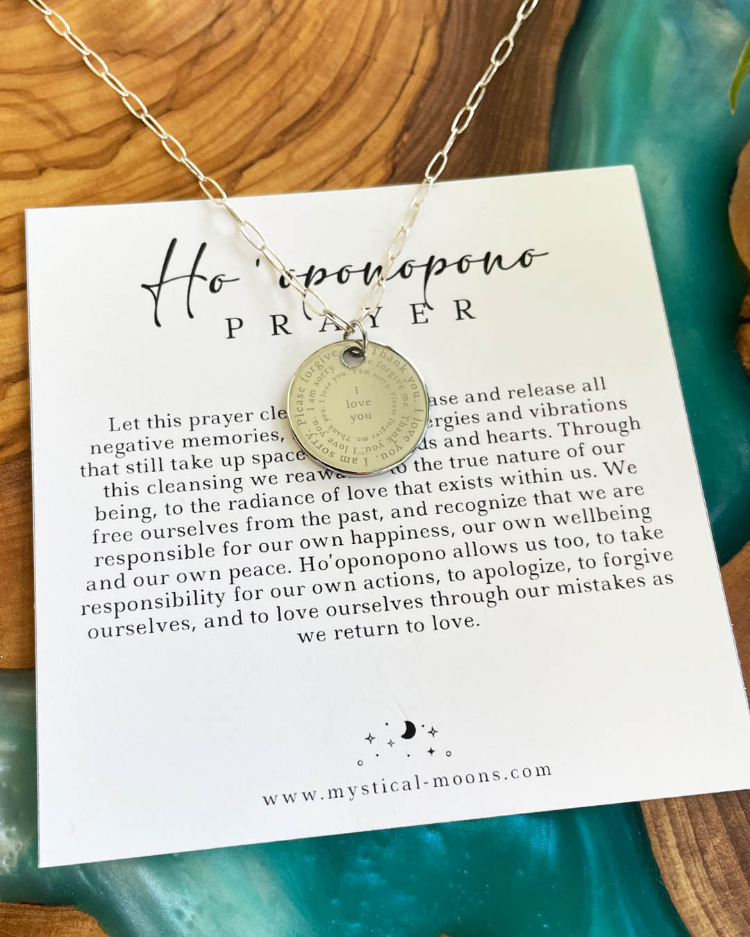 Ho'oponopono Prayer Necklace (Silver)
