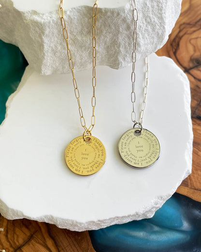 Ho'oponopono Prayer Necklace (Gold)