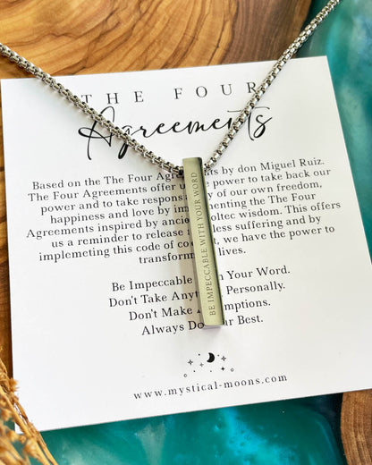 The Four Agreements Necklace | Silver (Men)