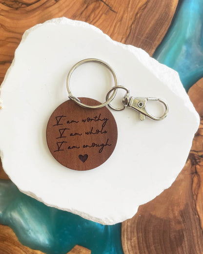 Affirmation Silver Keychain
