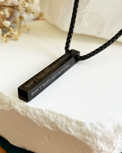 The Four Agreements Necklace | Black (Men)