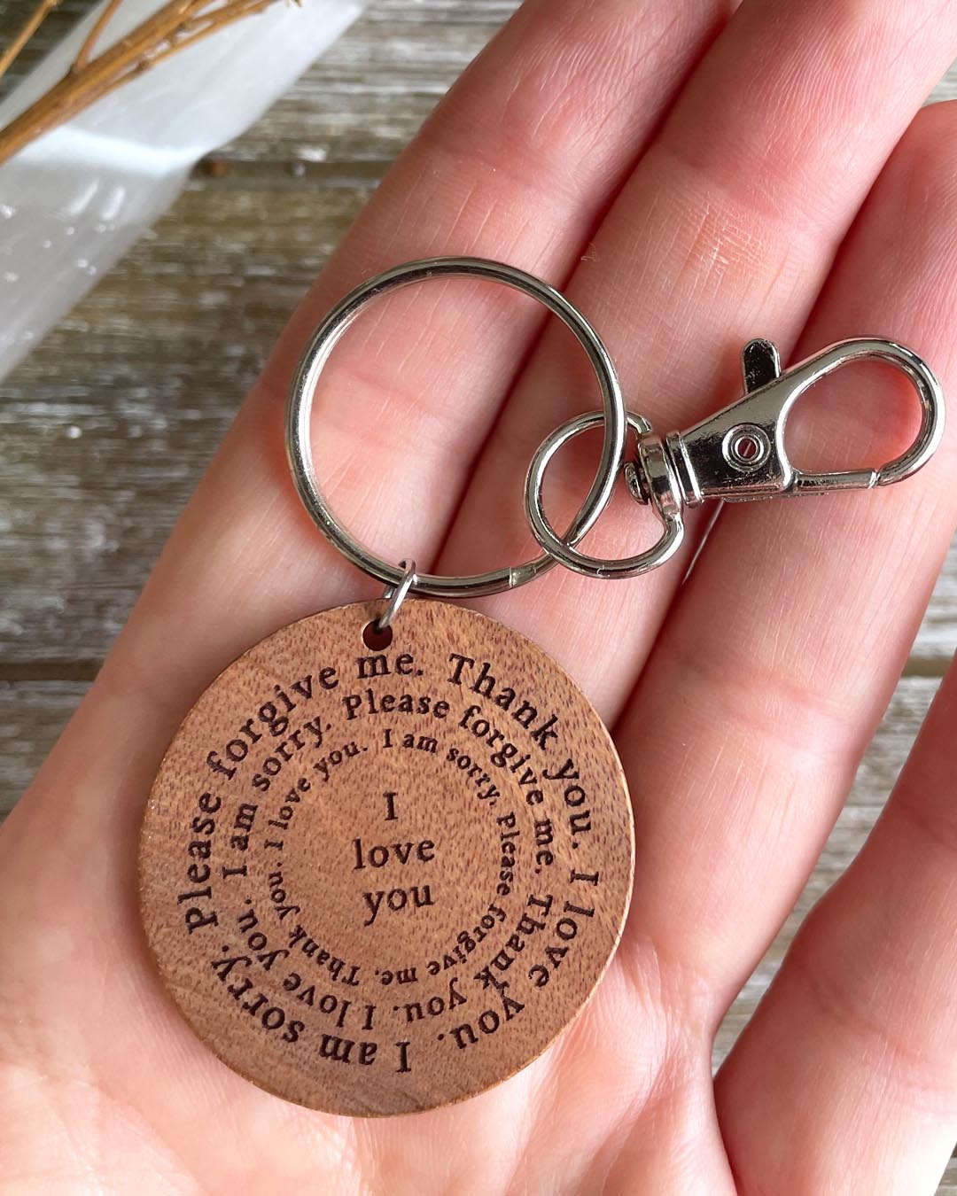 Ho'oponopono Prayer Keychain