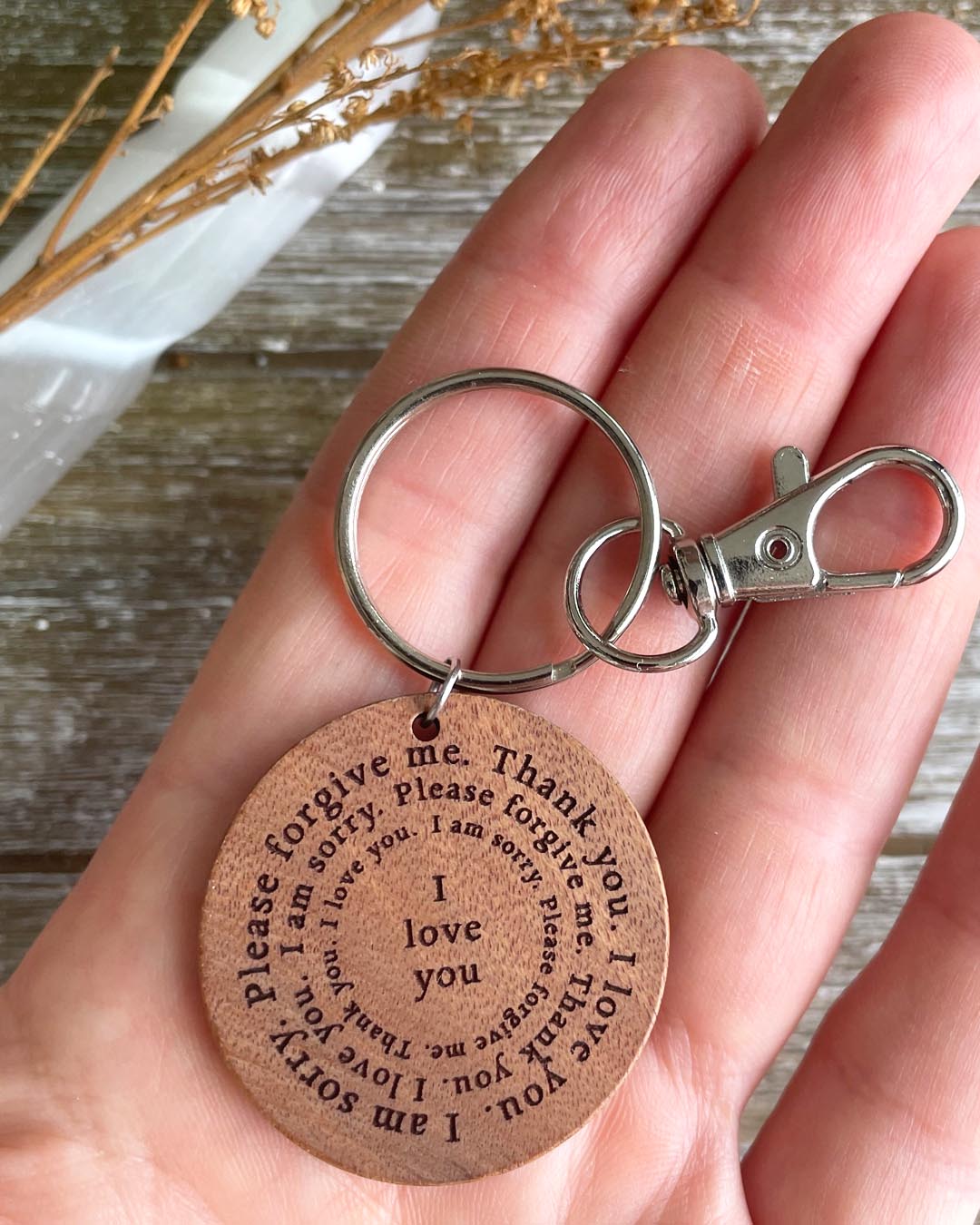 Ho'oponopono Prayer Keychain