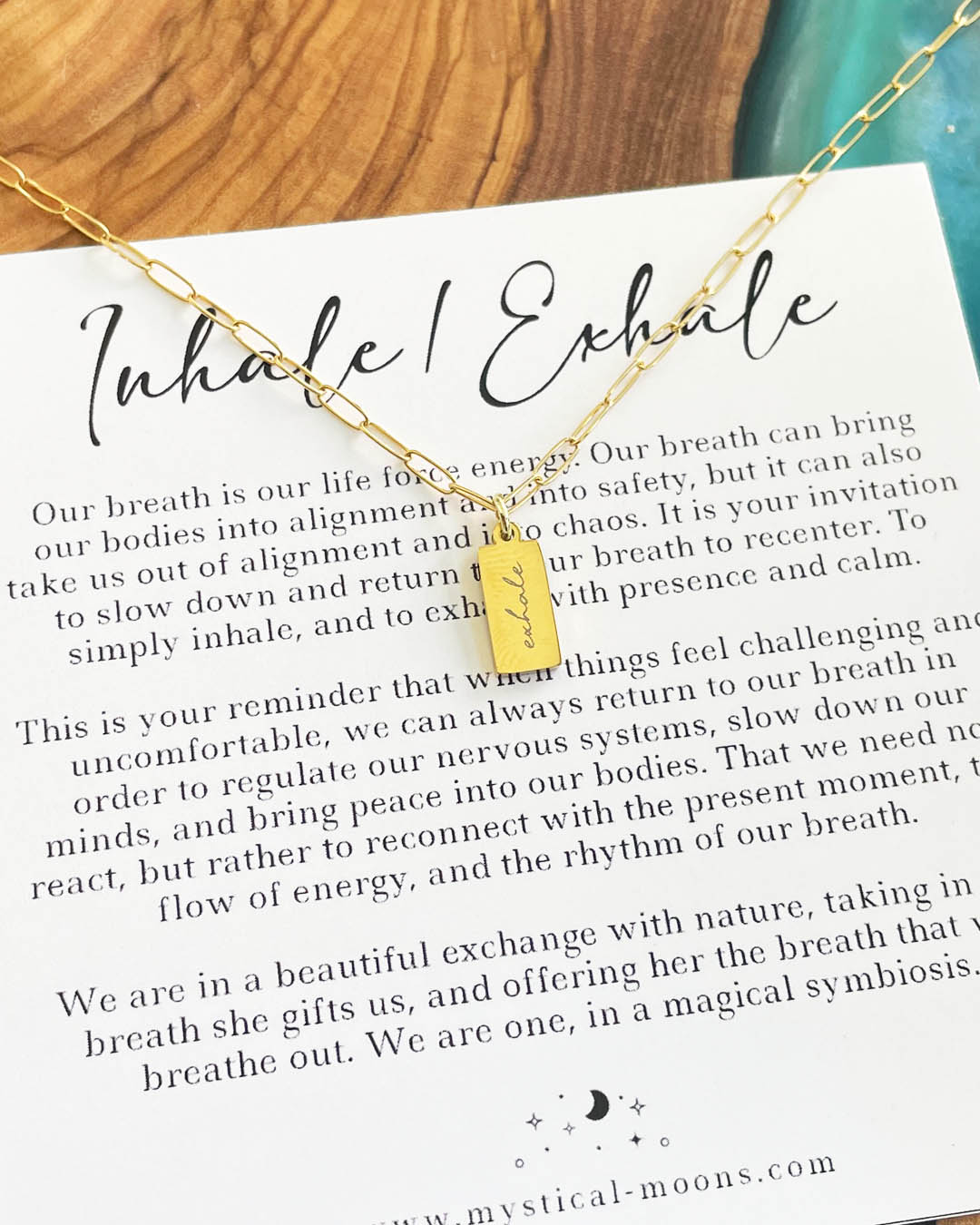 Inhale/Exhale Necklace (Gold)