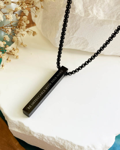 The Four Agreements Necklace | Black (Men)