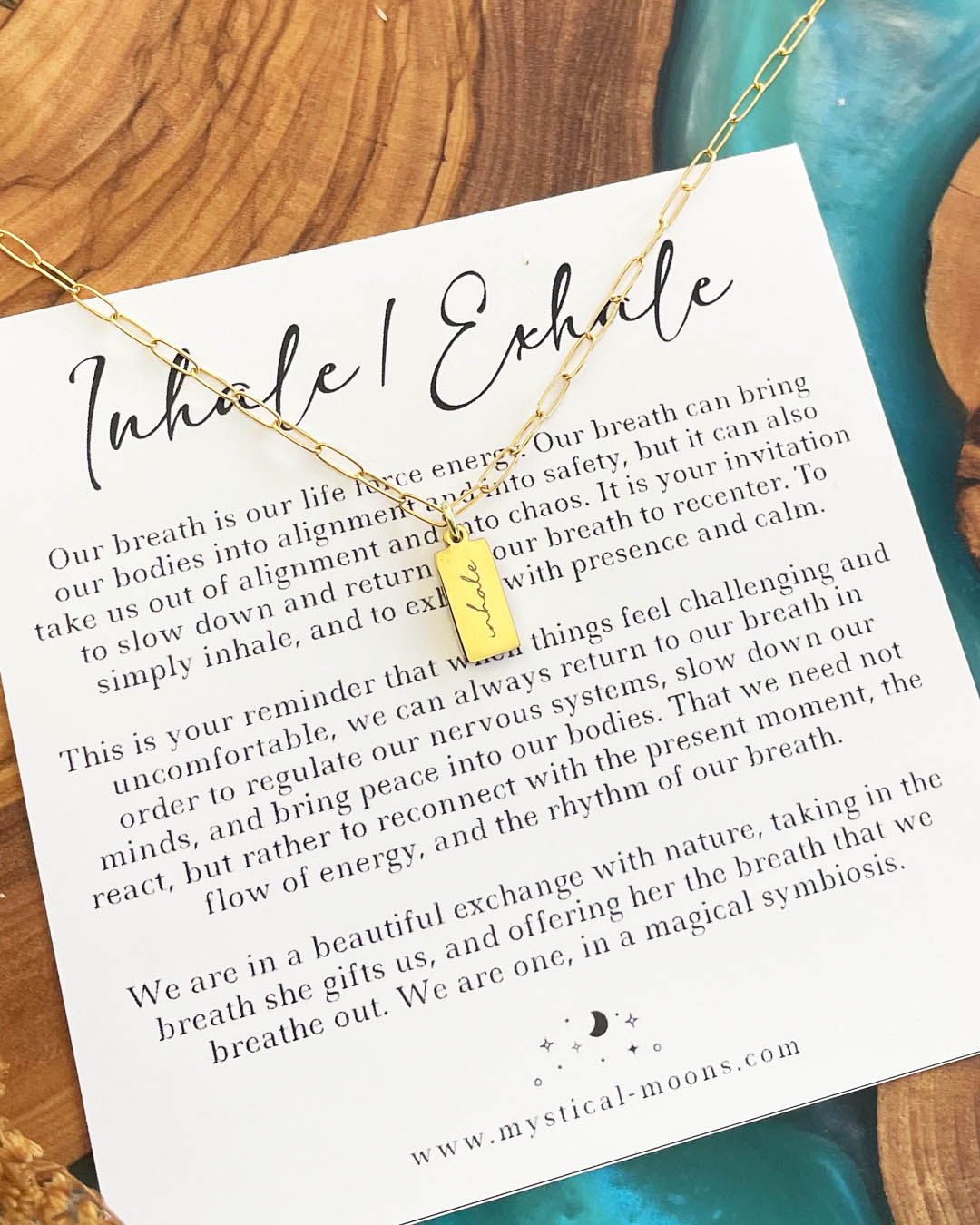 Inhale/Exhale Necklace (Gold)