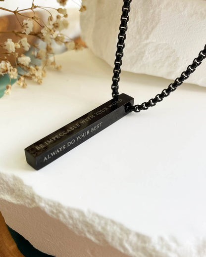 The Four Agreements Necklace | Black (Men)