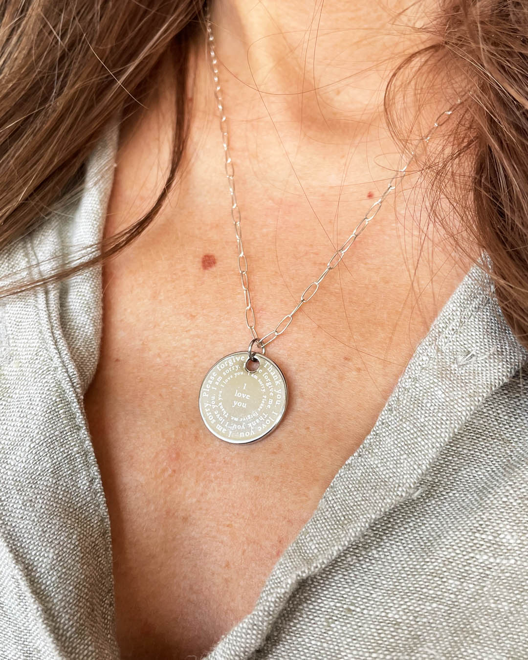 Ho'oponopono Prayer Necklace (Silver)