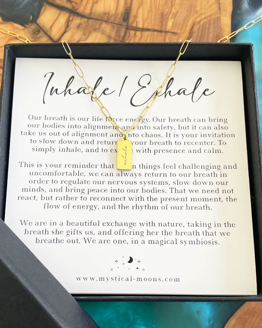 Inhale/Exhale Necklace (Gold)