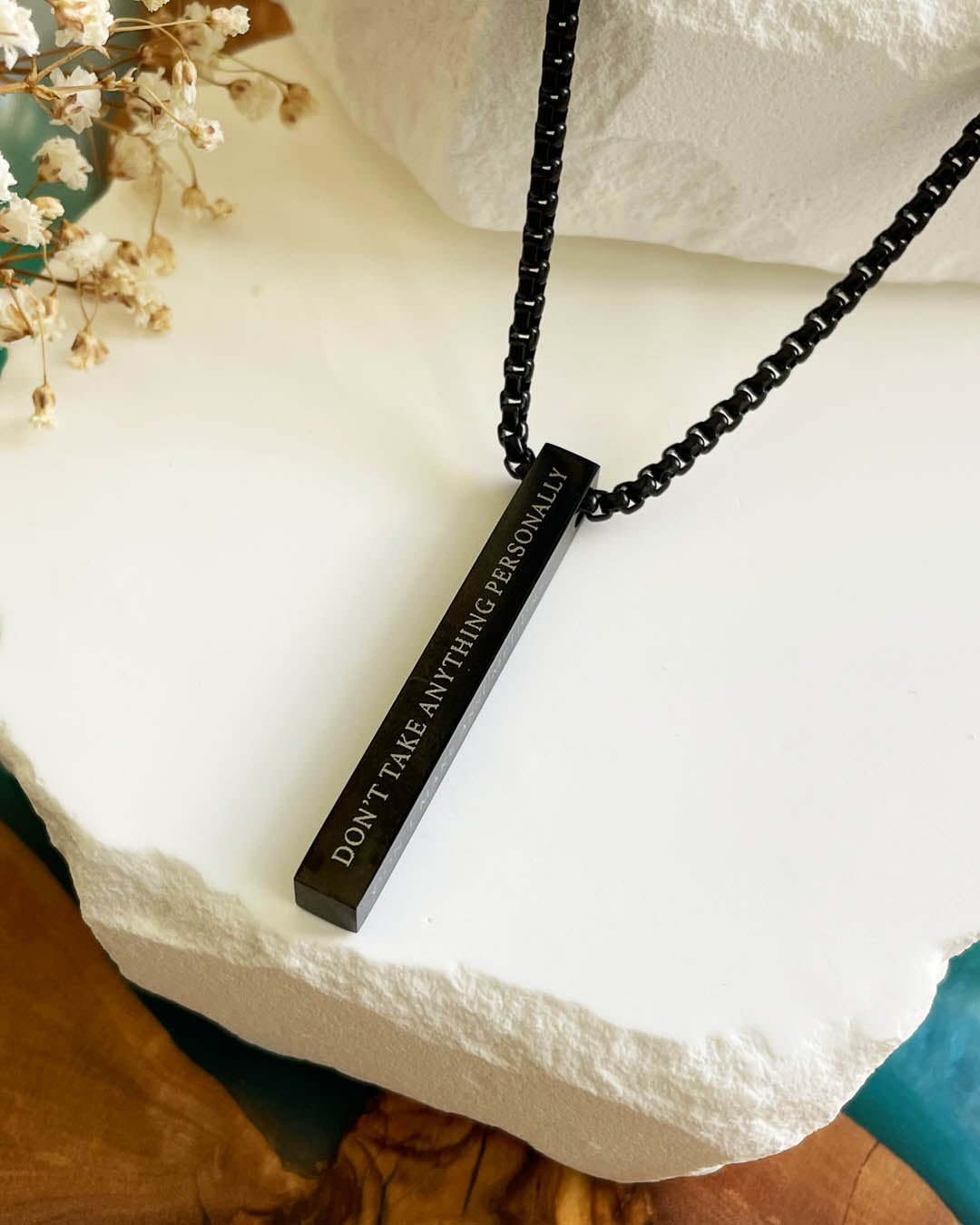The Four Agreements Necklace | Black (Men)