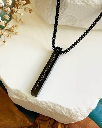 The Four Agreements Necklace | Black (Men)